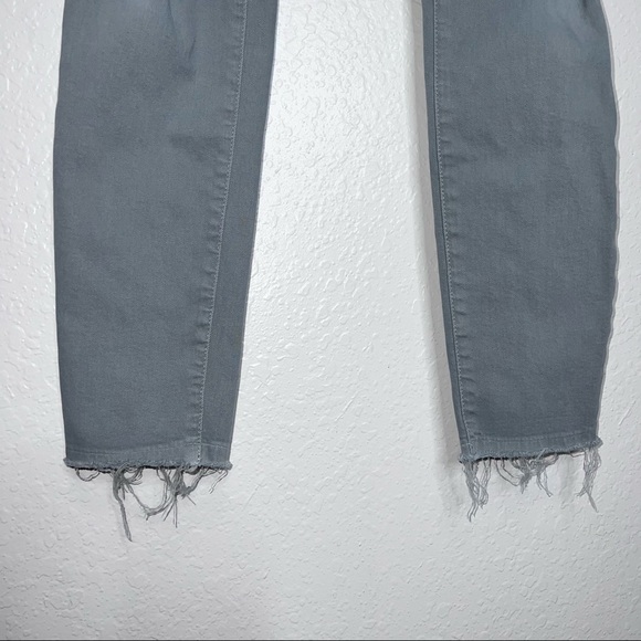 Joe's Jeans Women 27 Skinny Ankle Gray Alloy Distressed Denim Raw Hem Stretch C - Picture 6 of 8